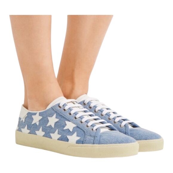 Saint Laurent Shoes - Saint Laurent Denim Star Sneakers Women 34